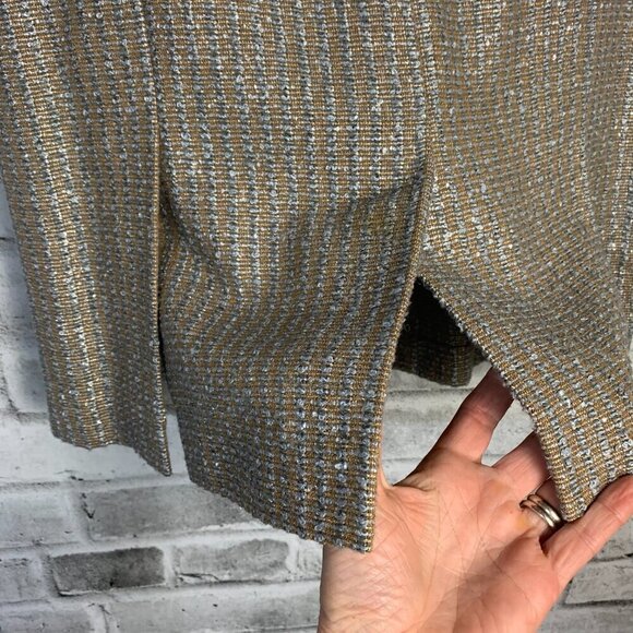 Escada Silk Wool Metallic Tweed Pencil Skirt - Picture 4 of 13